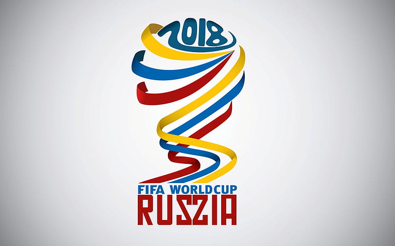 FIFA World Cup 2018, minimal, Russia 2018, soccer, FIFA, football, logo, Soccer World Cup, HD wallpaper