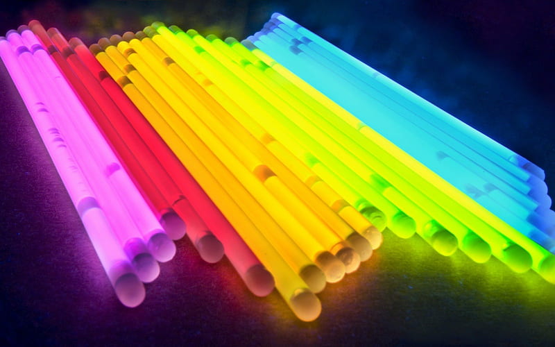 Glow Sticks, Purple, Yellow, Red, Pink, Light, Green, Blue, HD wallpaper