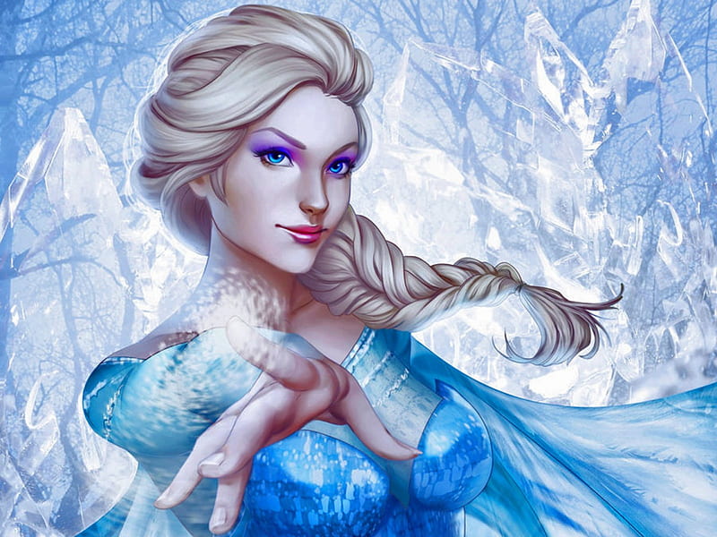 Frost Fair, fantasy, blonde, magic, blue eyes, women, HD wallpaper | Peakpx