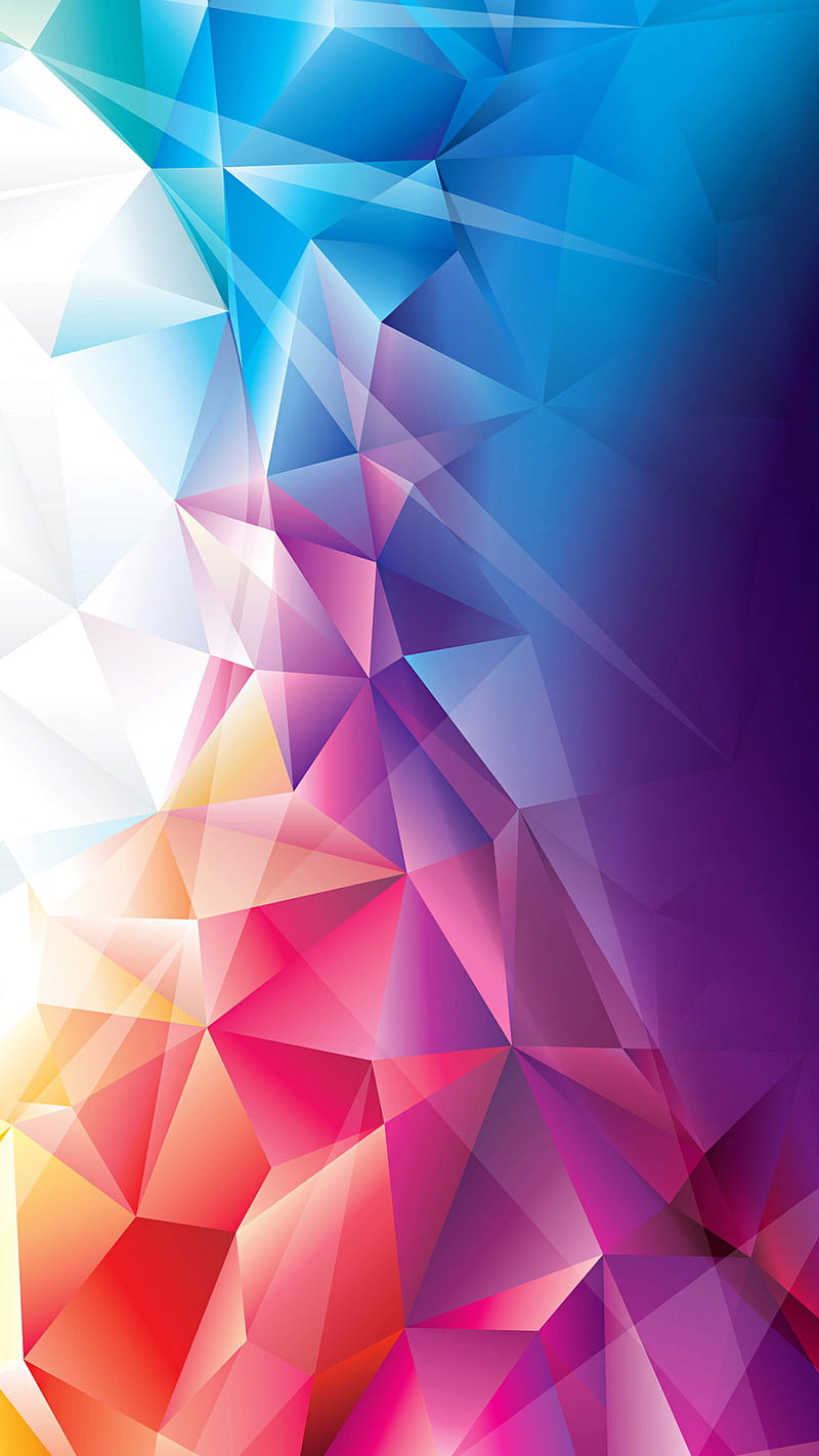 polygon, blue, color, pink, purple, HD phone wallpaper