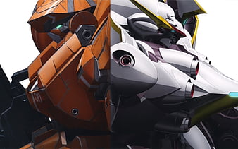 Mobile Suit Gundam, anime robots, white robot, orange robot, main  characters, HD wallpaper | Peakpx