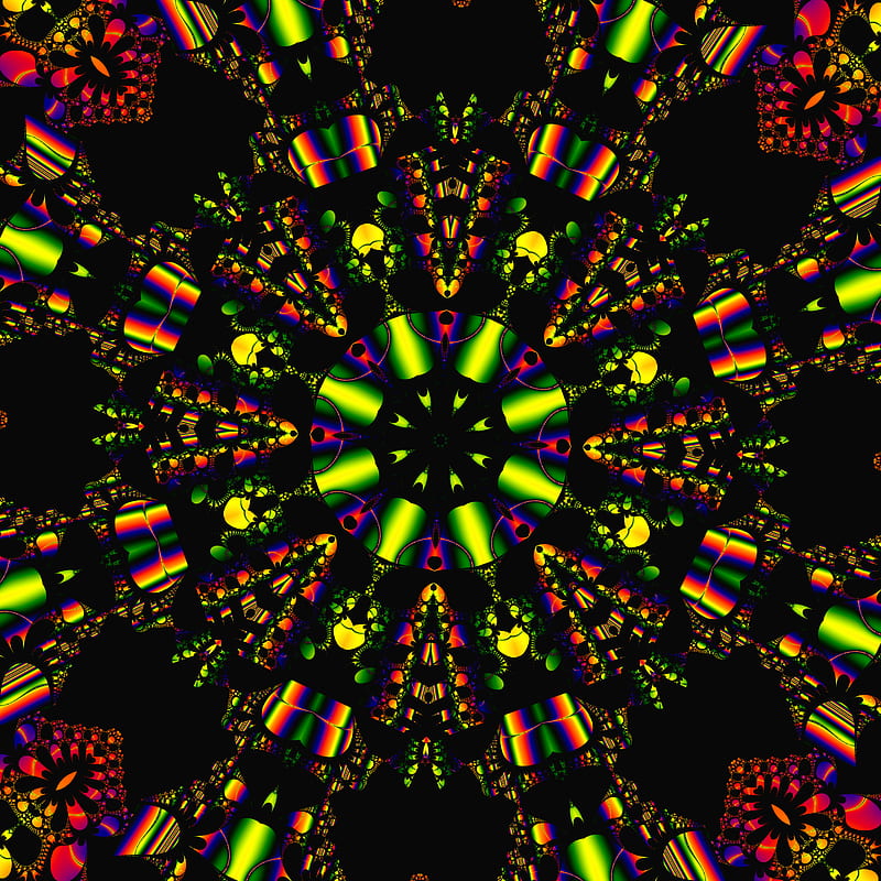 fractal, kaleidoscope, colorful, HD phone wallpaper