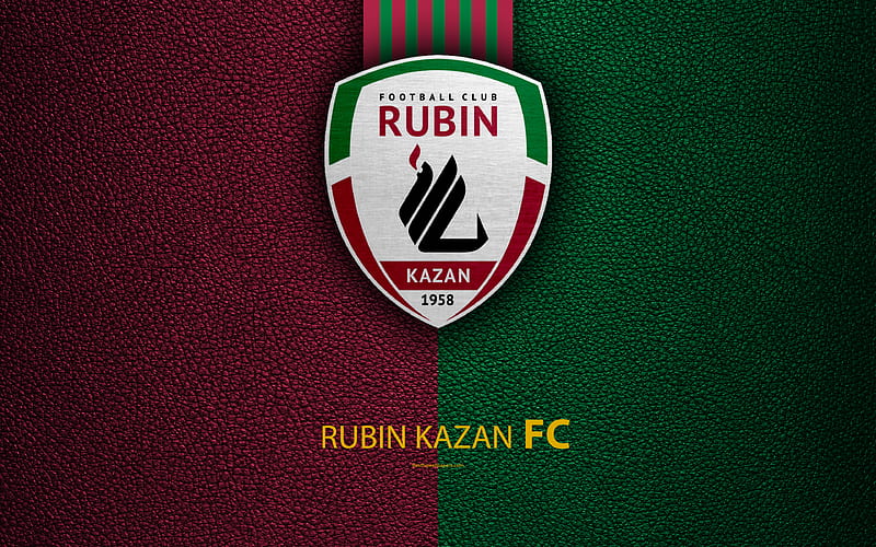 FC Rubin Kazan logo, Russian football club, leather texture, Russian Premier League, football, Kazan, Russia, HD wallpaper