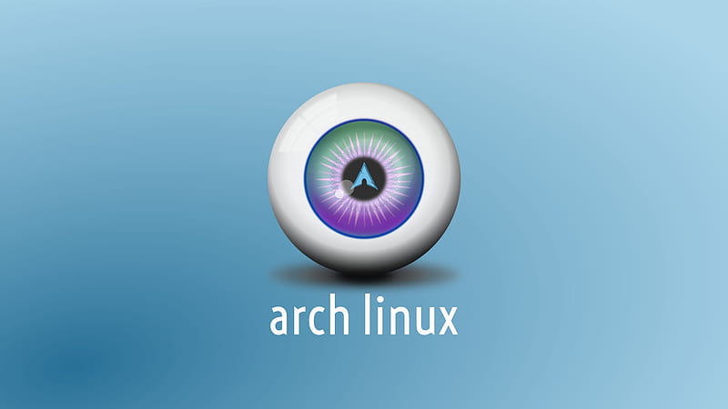 Arch Eyeball Light Blue, arch linux, linux, arch, eye, fractal, plain, HD wallpaper