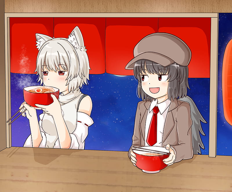 Anime, Touhou, Momiji Inubashiri, Aya Shameimaru, HD wallpaper