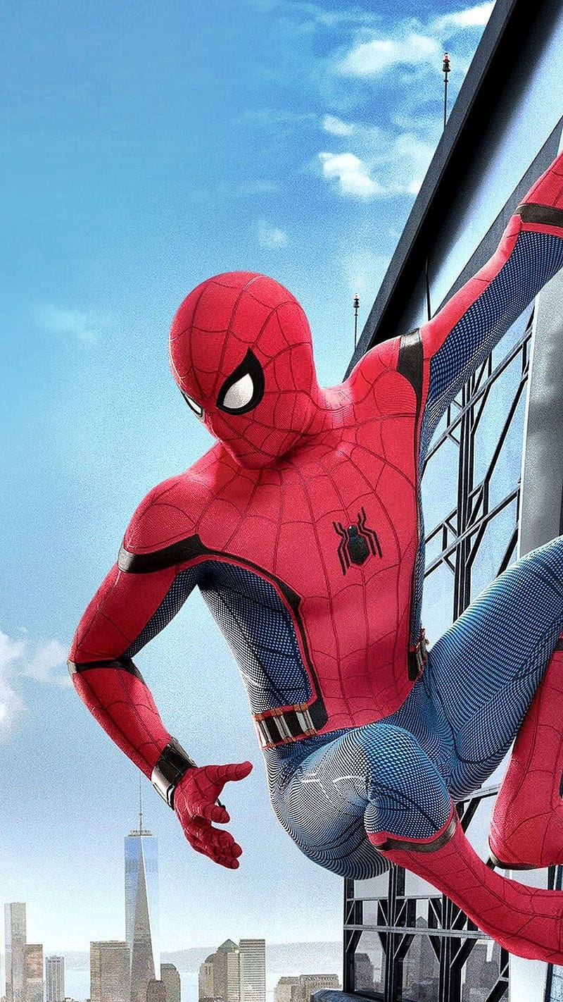 Spider Man, Stick On Wall, marvel, superhero, HD phone wallpaper