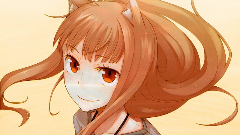 ~Holo The Wise Wolf~, anime, wolf ears, holo, spice and wolf, red eyes, HD wallpaper