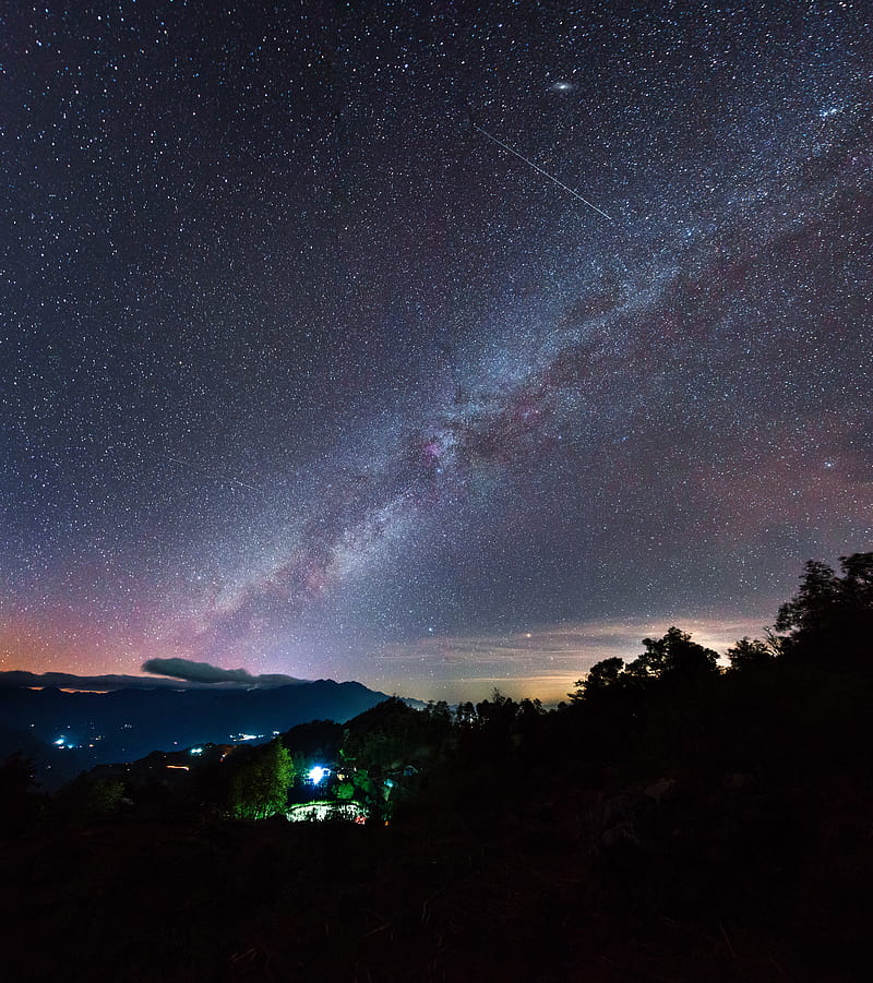 night, stars, landscape, milky way, vietnam, HD phone wallpaper