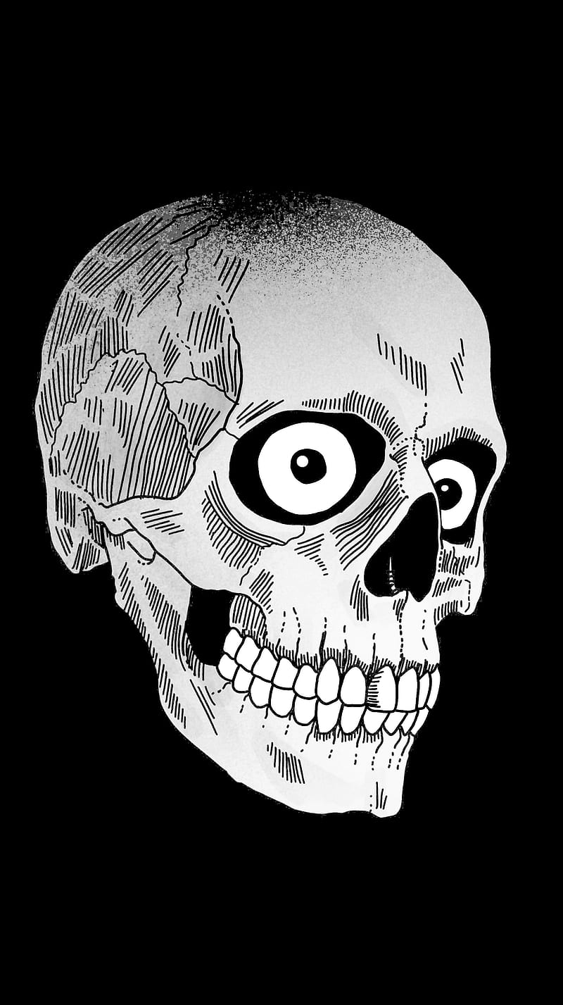 Skeleton Drawing Of A Head On Wall Backgrounds | JPG Free Download - Pikbest