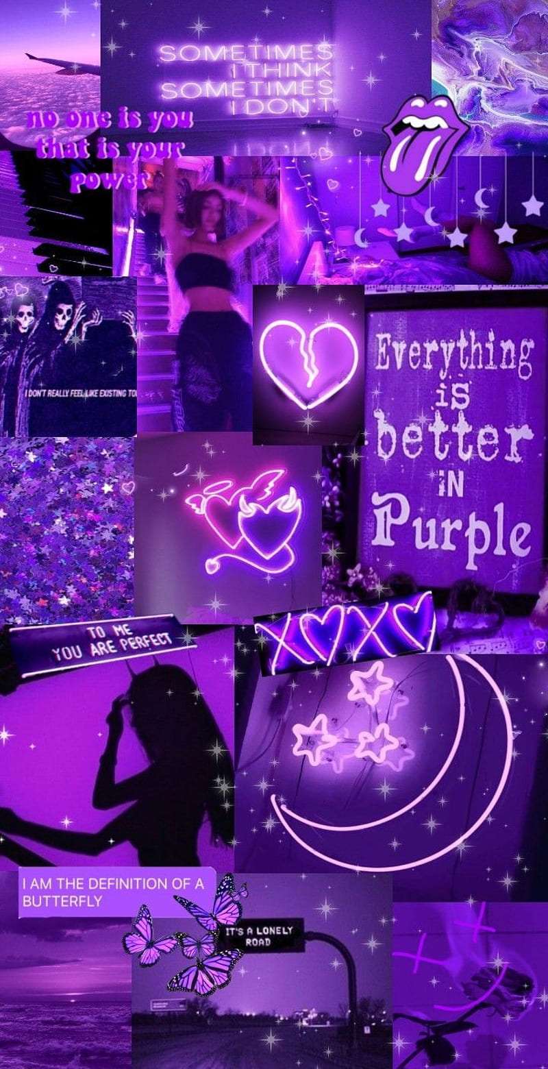100 Purple Aesthetic Collage Wallpapers  Wallpaperscom