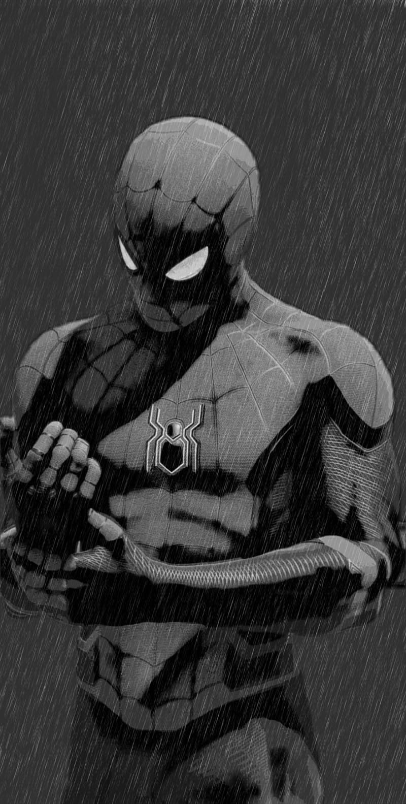 Spider man , avengers, black, dark, dark spiderman, marvel, rain, red, spider, spiderman, venom, HD phone wallpaper