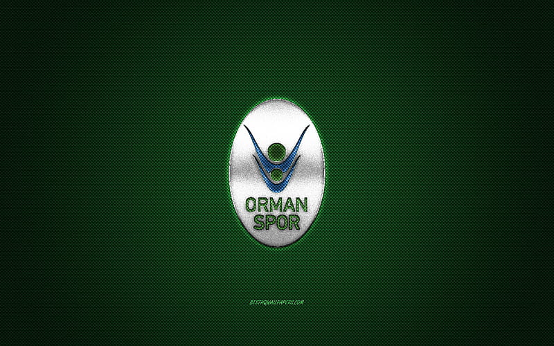 OGM Ormanspor, Turkish professional basketball club, green logo, green carbon fiber background, Turkish League, basketball, Ankara, Turkey, OGM Ormanspor logo, HD wallpaper