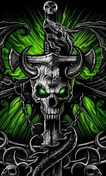 HD green skull wallpapers | Peakpx