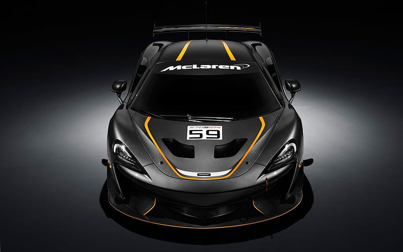 McLaren 570S GT4, 2016, black sports car, supercar, McLaren, HD wallpaper