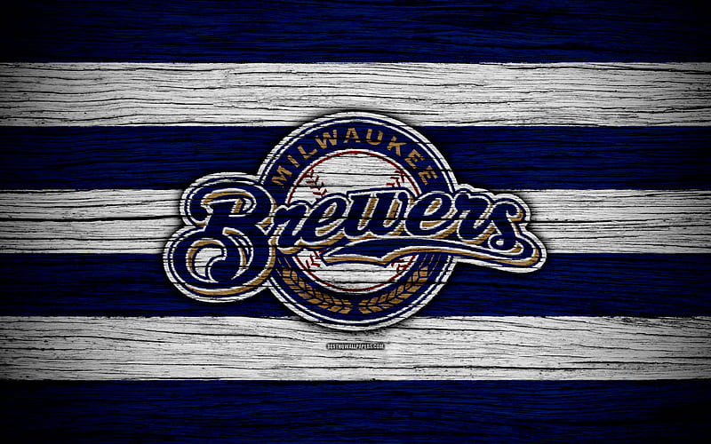 Milwaukee Brewers MLB, baseball, USA, Major League Baseball, wooden texture, art, baseball club, HD wallpaper