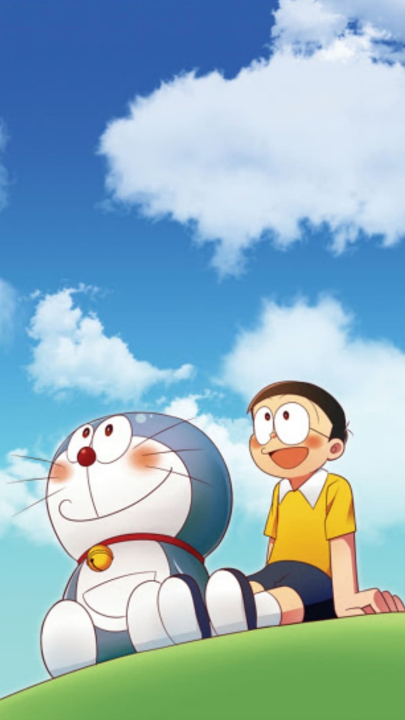 Doraemon With Clouds Background, doraemon, clouds background ...