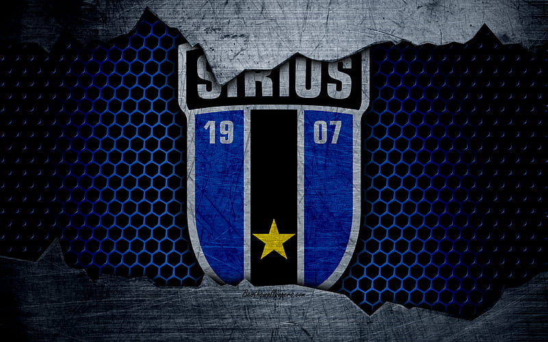 FC Sirius logo, Allsvenskan, soccer, football club, Sweden, Sirius IK, grunge, metal texture, Sirius FC, HD wallpaper