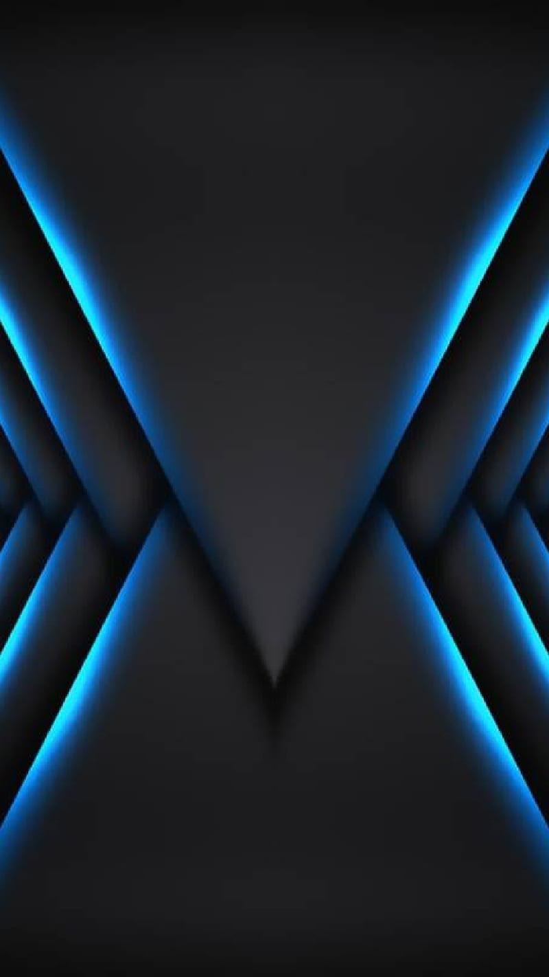 Material design 071, 3d, abstract, amoled, black, blue, geometric, lines, material design, HD phone wallpaper