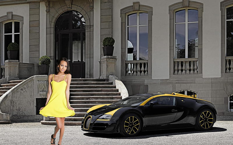 1366x768px 720p Free Download Janice Griffith And A Bugatti Model