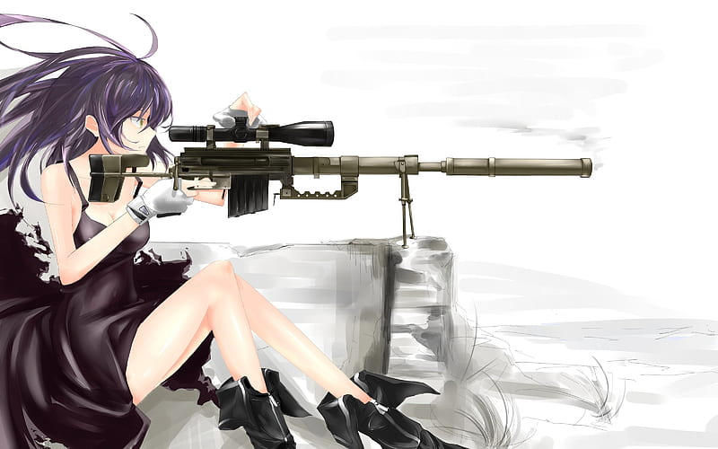 Sniper Eye, girl, anime, new, beauty, wall, HD wallpaper