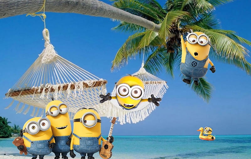 Summer Minions #3, beach, minions, Despicable Me, summer, palm, spring,  island, HD wallpaper | Peakpx