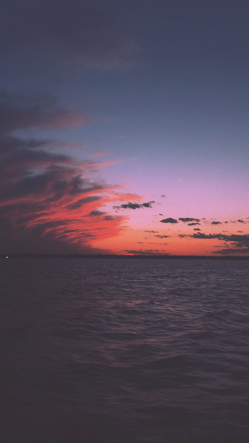 sea, sunset, clouds, portrait display, HD phone wallpaper