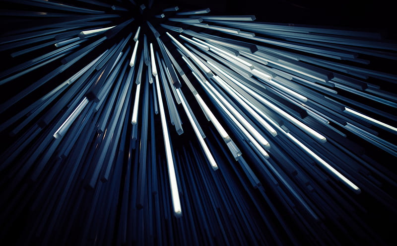 shapes, lines, volumetric, blue, dark, HD wallpaper