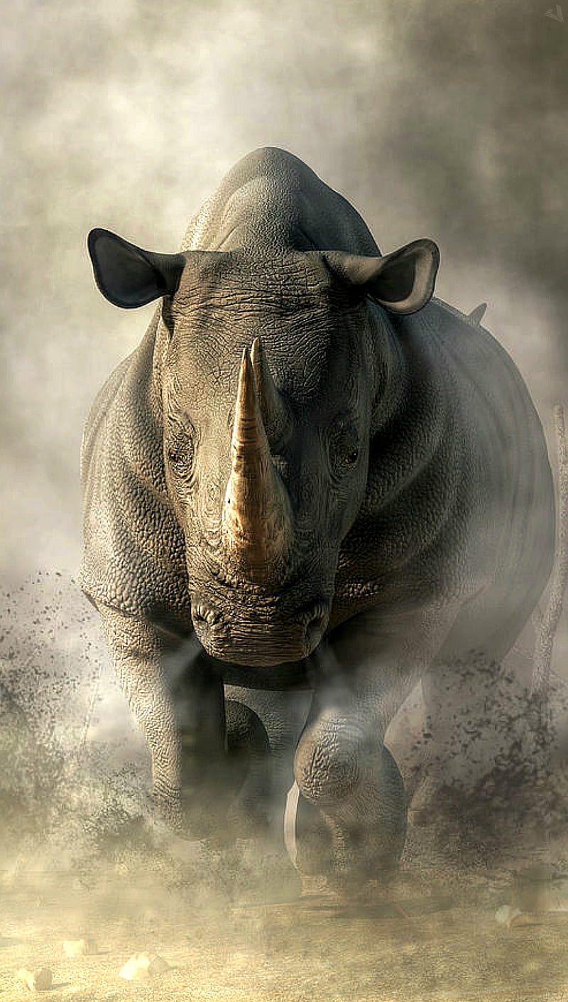 White Rhinoceros, big, black rhinoceros, cuernos, grande, java rhinoceros, nature, nature, rinoceronte, rinoceronte dos cuernos, HD phone wallpaper