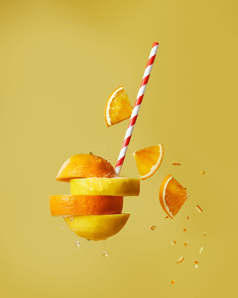 orange, lemon, fruit, slices, cocktail, HD phone wallpaper