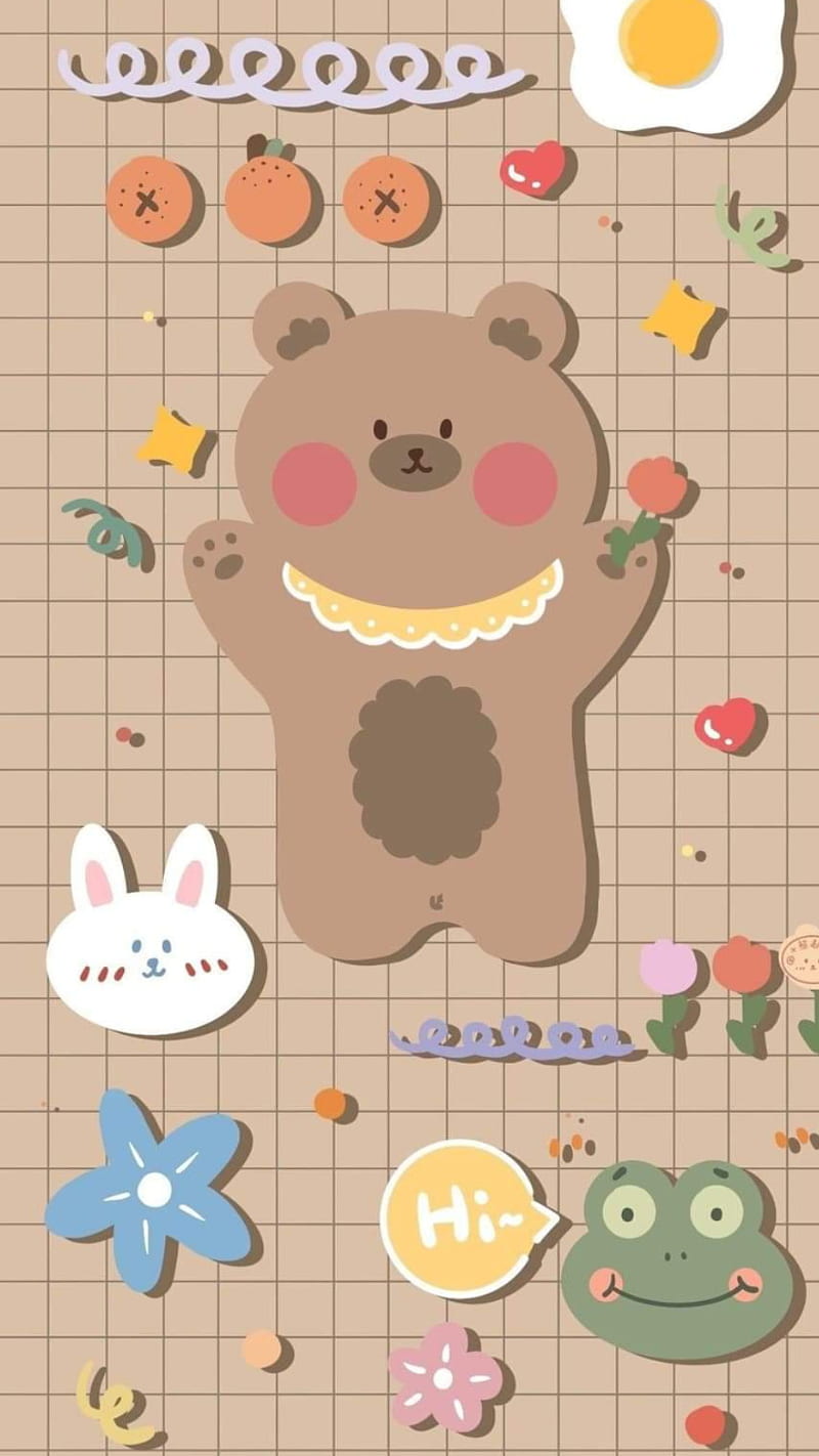 BEAR, cute, kawaii, little, HD phone wallpaper | Peakpx