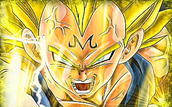 Golden Goku, portrait, Goku SSJ3, artwork, Dragon Ball Super, DBZ