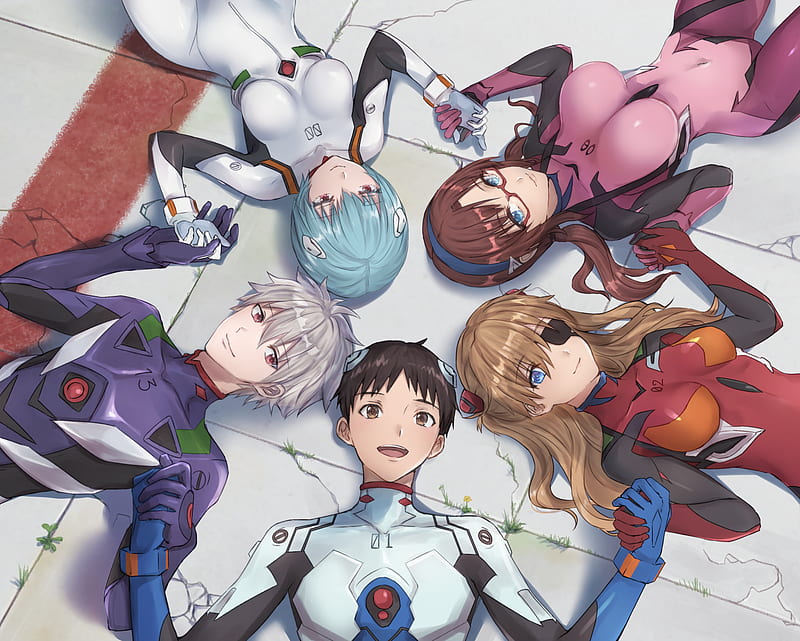 Evangelion, Evangelion: 2.0 You Can (Not) Advance, Shinji Ikari , Asuka Langley Sohryu , Kaworu Nagisa , Mari Makinami Illustrious , Rei Ayanami, HD wallpaper