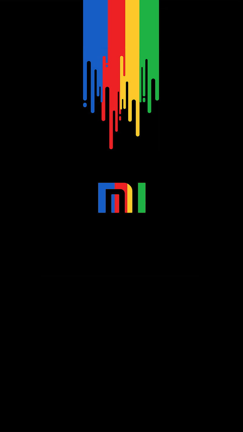 Xiaomi Logo Colors, black, dark, lgbt, mi, modern, multicolor, pait, tech, HD phone wallpaper
