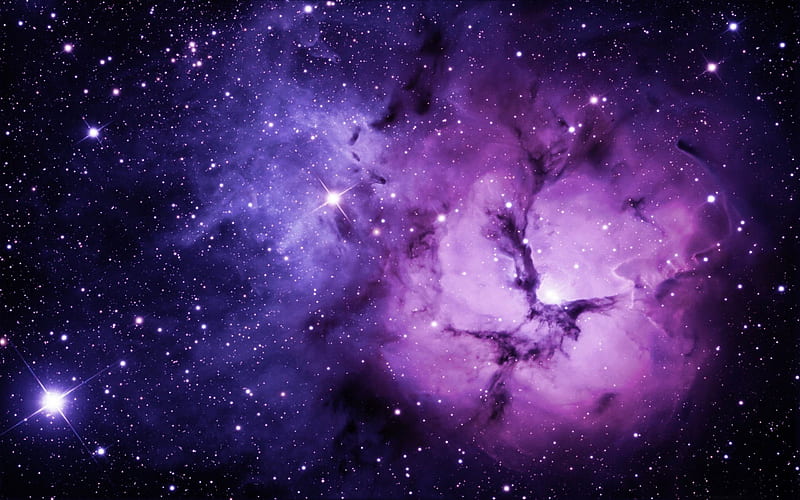 purple nebula-Space graphy, HD wallpaper