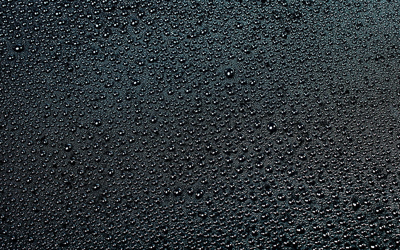 gray background, drops of water, gray texture, wet background, water, HD wallpaper