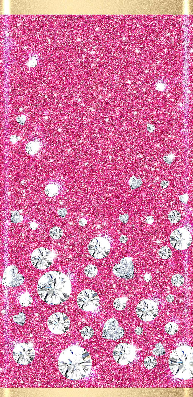 What A Girl Wants, diamond, diamonds, girly, glitter, gold, pink, pretty, shine, sparkle, HD phone wallpaper