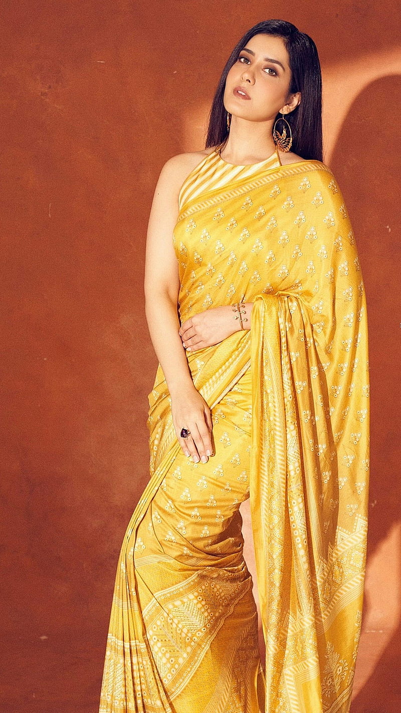 Raasi khanna, raasi khanna, telugu actress, yellow saree, HD phone wallpaper  | Peakpx