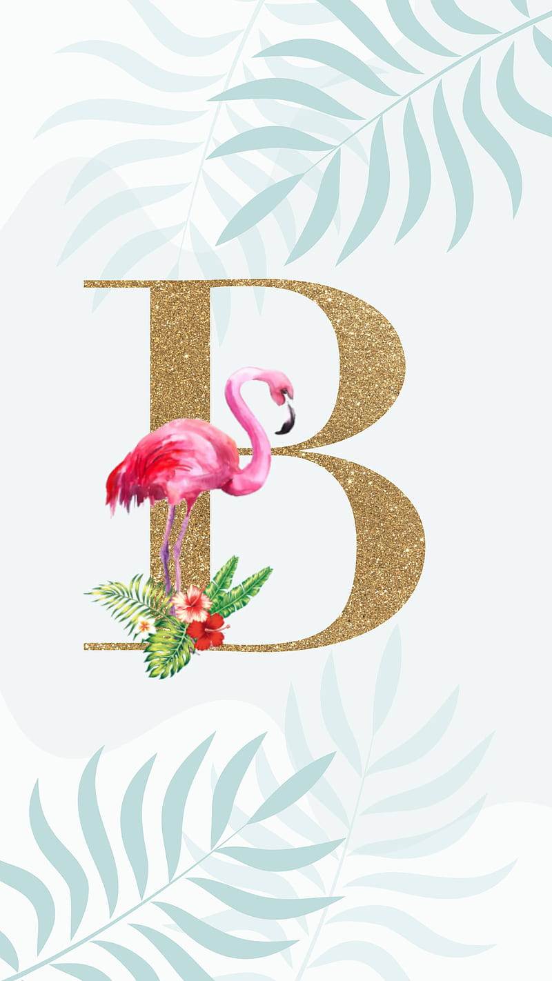 Flamingo L Flowers Glitter Iphone Leaves Letter Samsung Tablet Tropical Hd Phone Wallpaper Peakpx