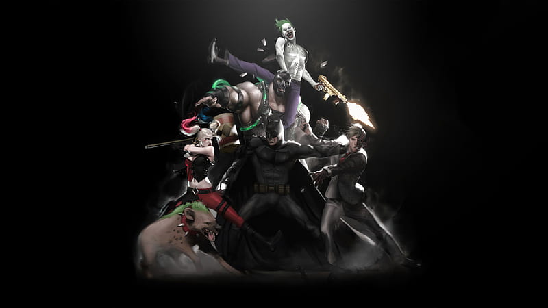 Batman, DC Comics, Harley Quinn, Joker, Bane (DC Comics), Two-Face, HD wallpaper