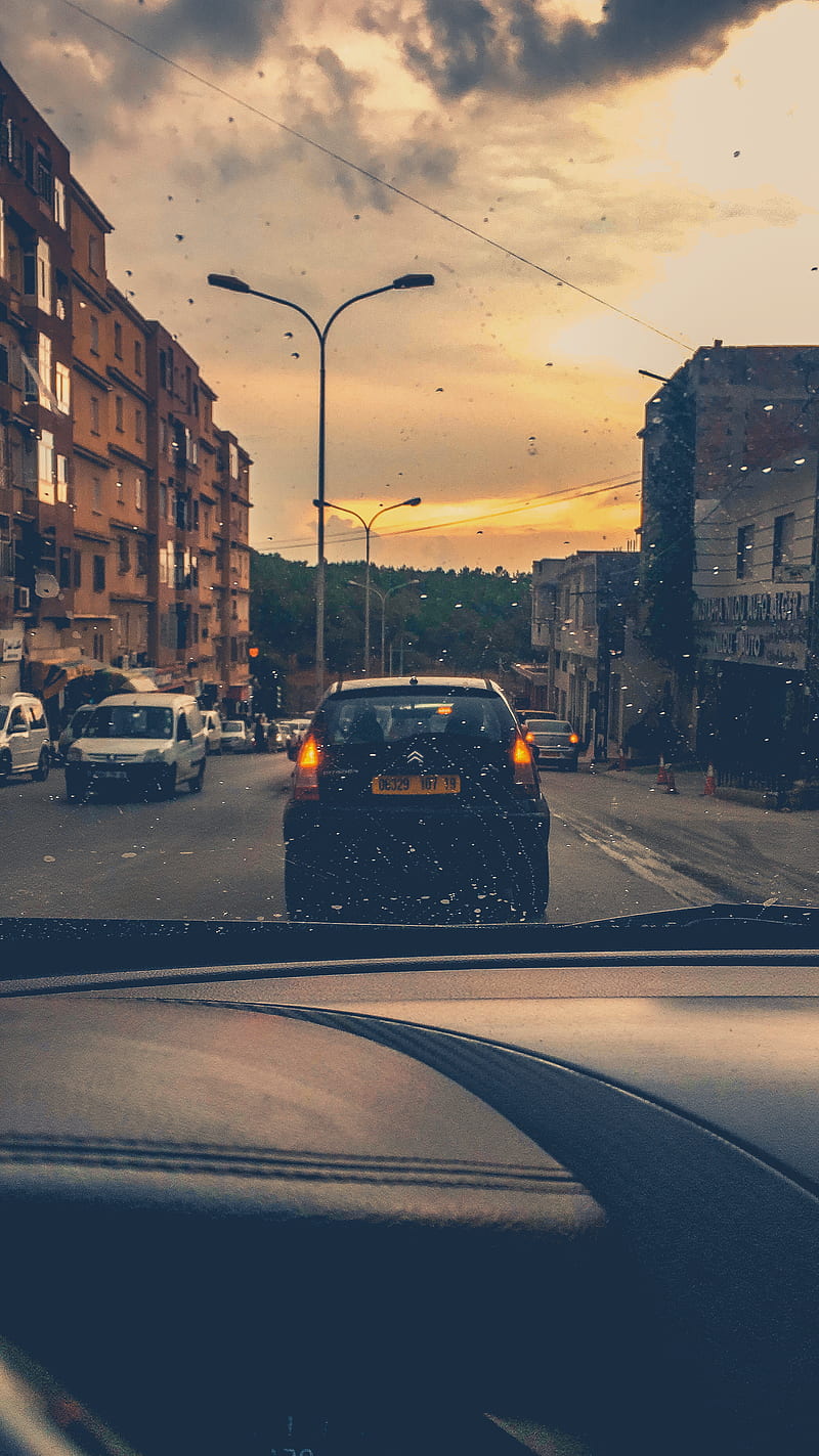 Sunset Mood, edge, taxi, new york, driving, lonely, cloudy, forest, summer, HD phone wallpaper