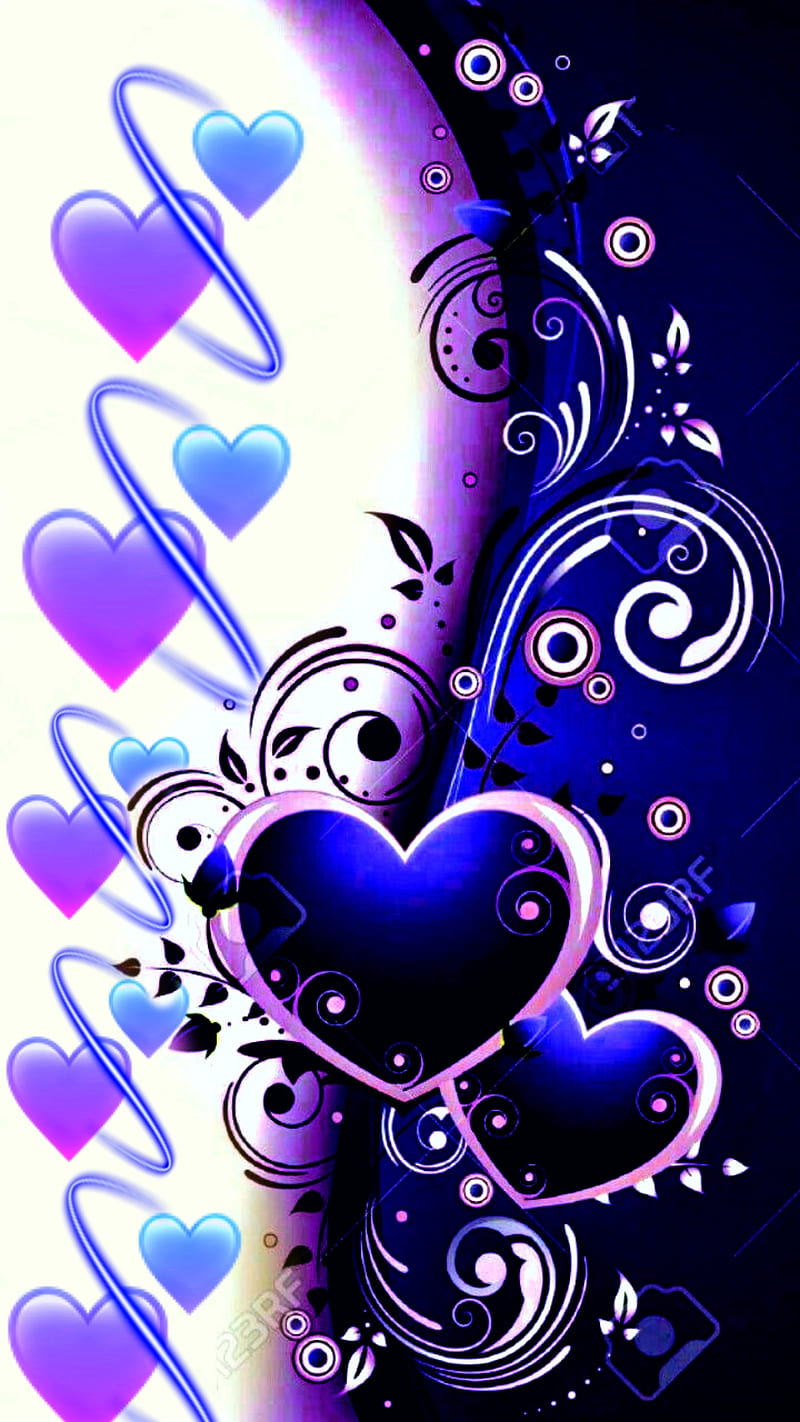 corazones, purple, vines, HD phone wallpaper