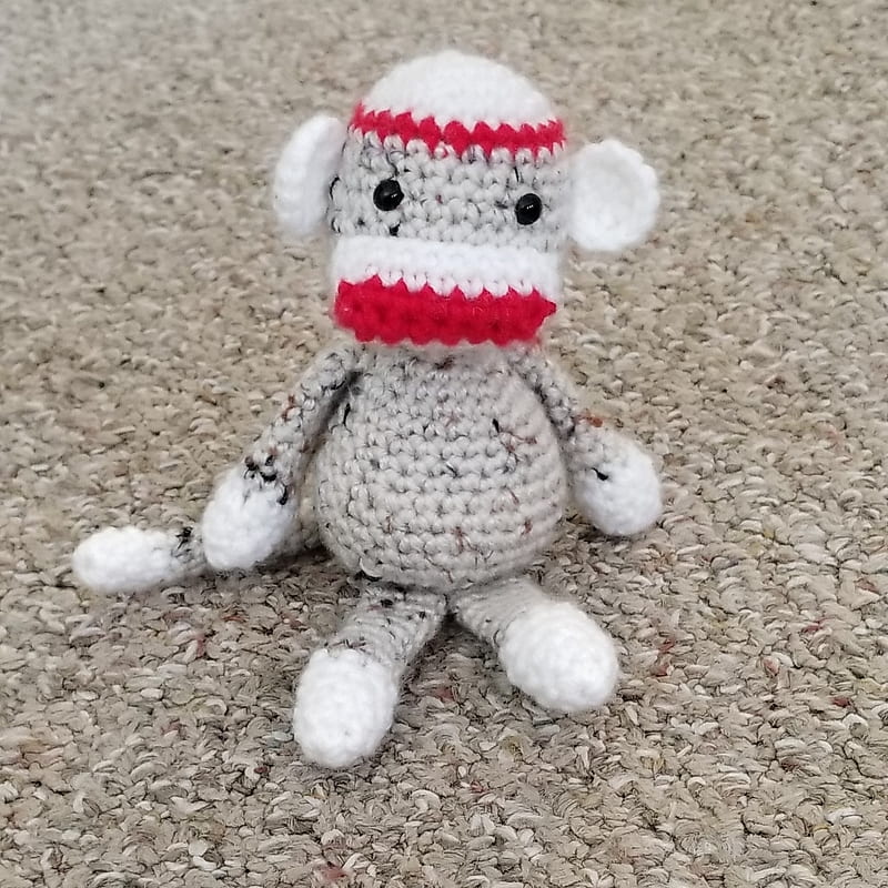 Crochet sock monkey, cute, toy, doll, HD phone wallpaper