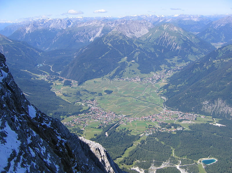 looking down, tirol, mountains, austria, alps, zugspitz, HD wallpaper
