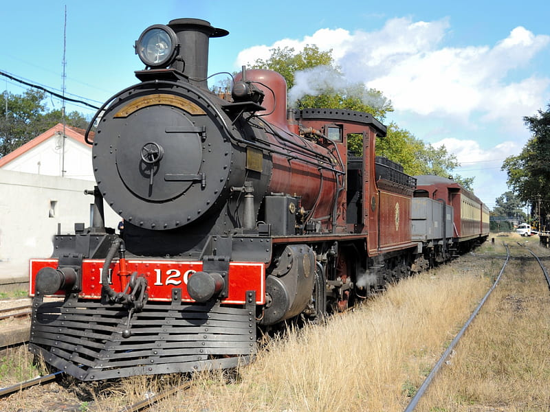Vintage Train, locomotive, la maquina, steam, railways, wagons, HD wallpaper