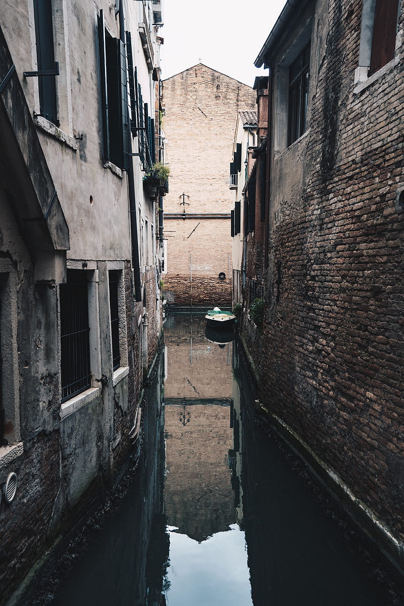 street, canal, buildings, city, water, HD phone wallpaper