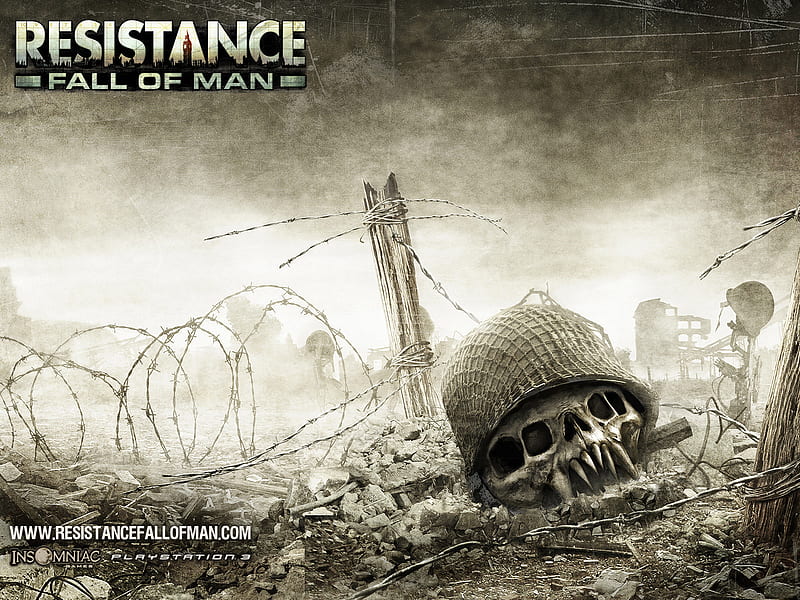 Resistance, game, skull, creature, HD wallpaper