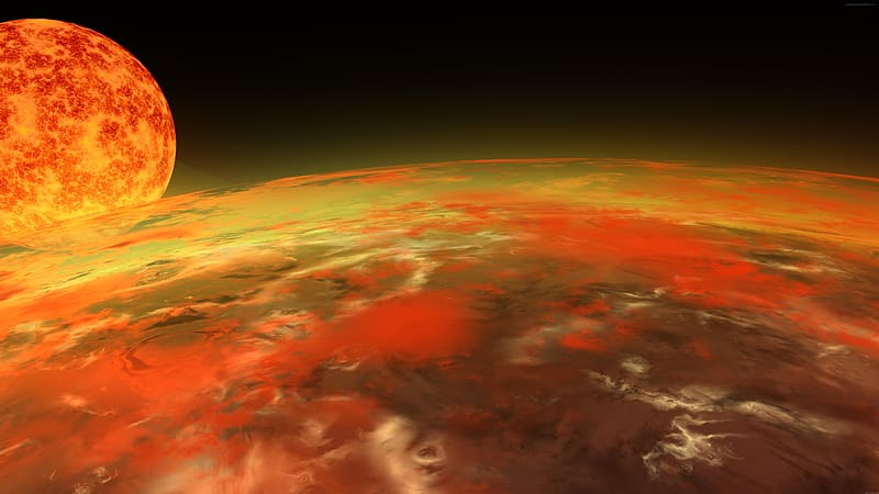 Fire, Space, Planet, Sci Fi, Star, Orange (Color), Planetscape, HD wallpaper