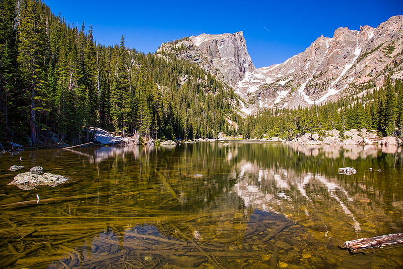 Dream Lake, Colorado, water, reflection, trees, mountains, HD wallpaper ...