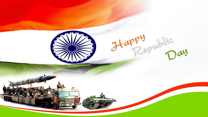 Indian Flag With Missile And Tank Republic Day, HD wallpaper