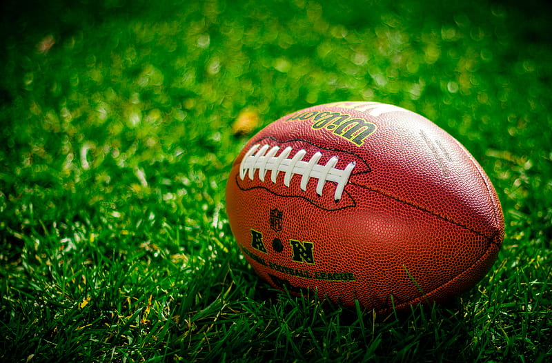 ball, rugby, american football, football, lawn, HD wallpaper